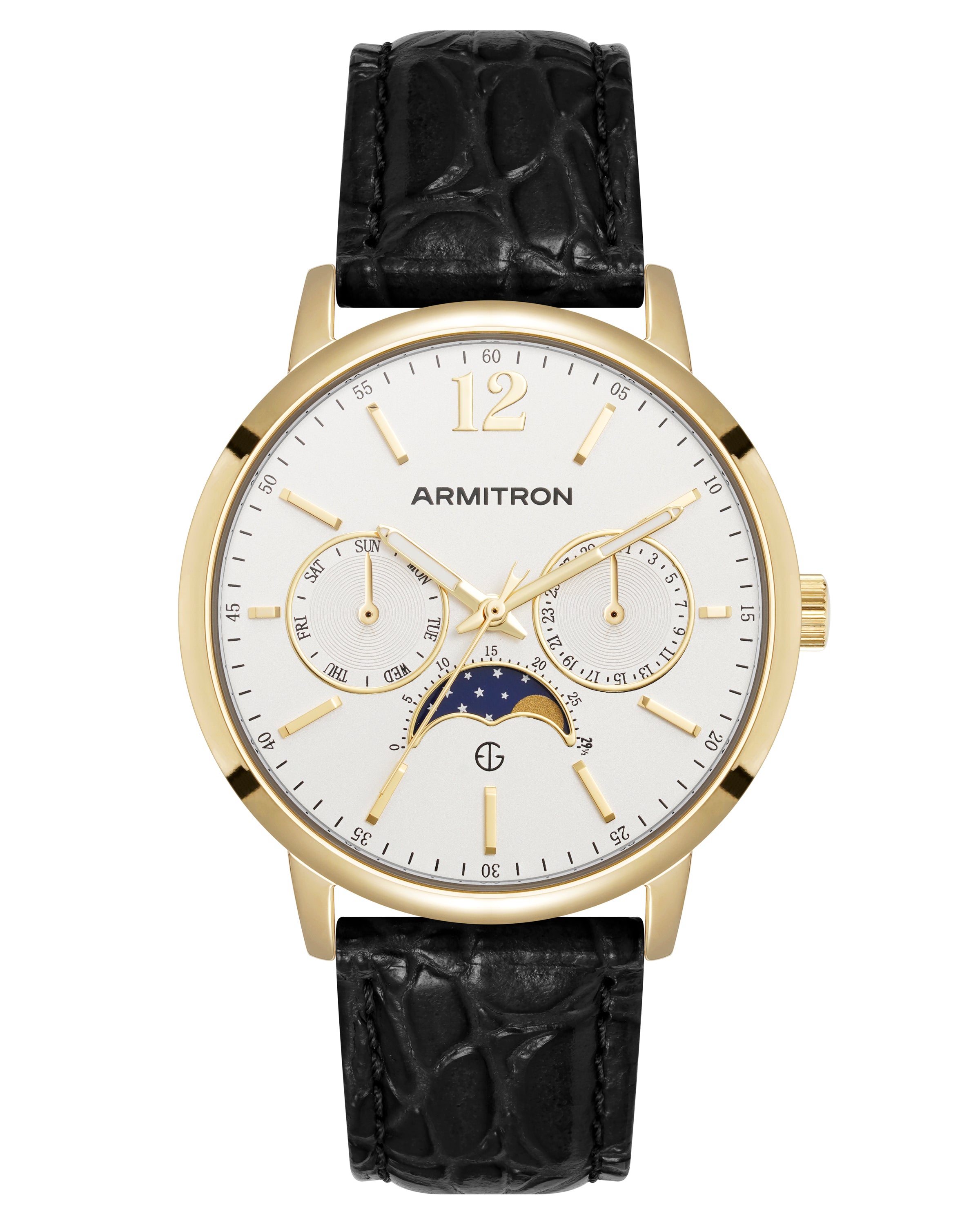 Eugen™ | 42mm, Black Leather-Men-Armitron