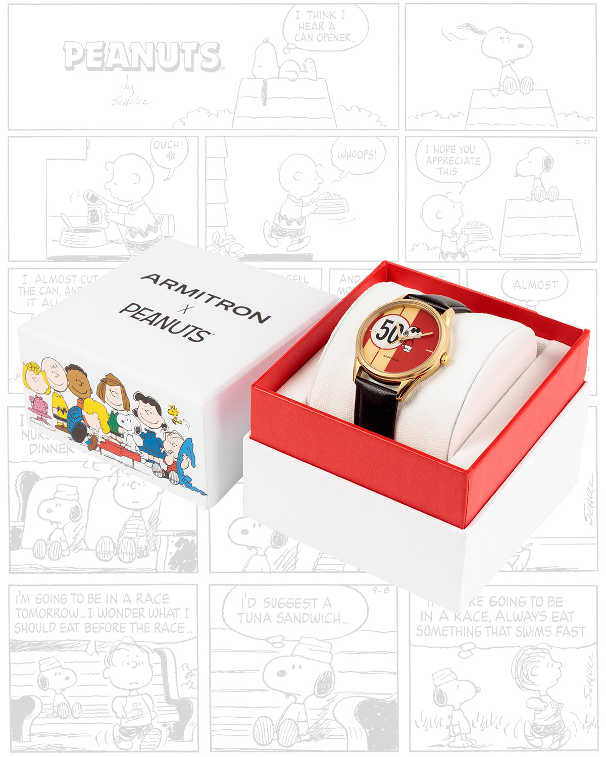 Armitron x Peanuts: Golden Cool | 36mm, Peanuts Black/Gold/Red-Men-Armitron