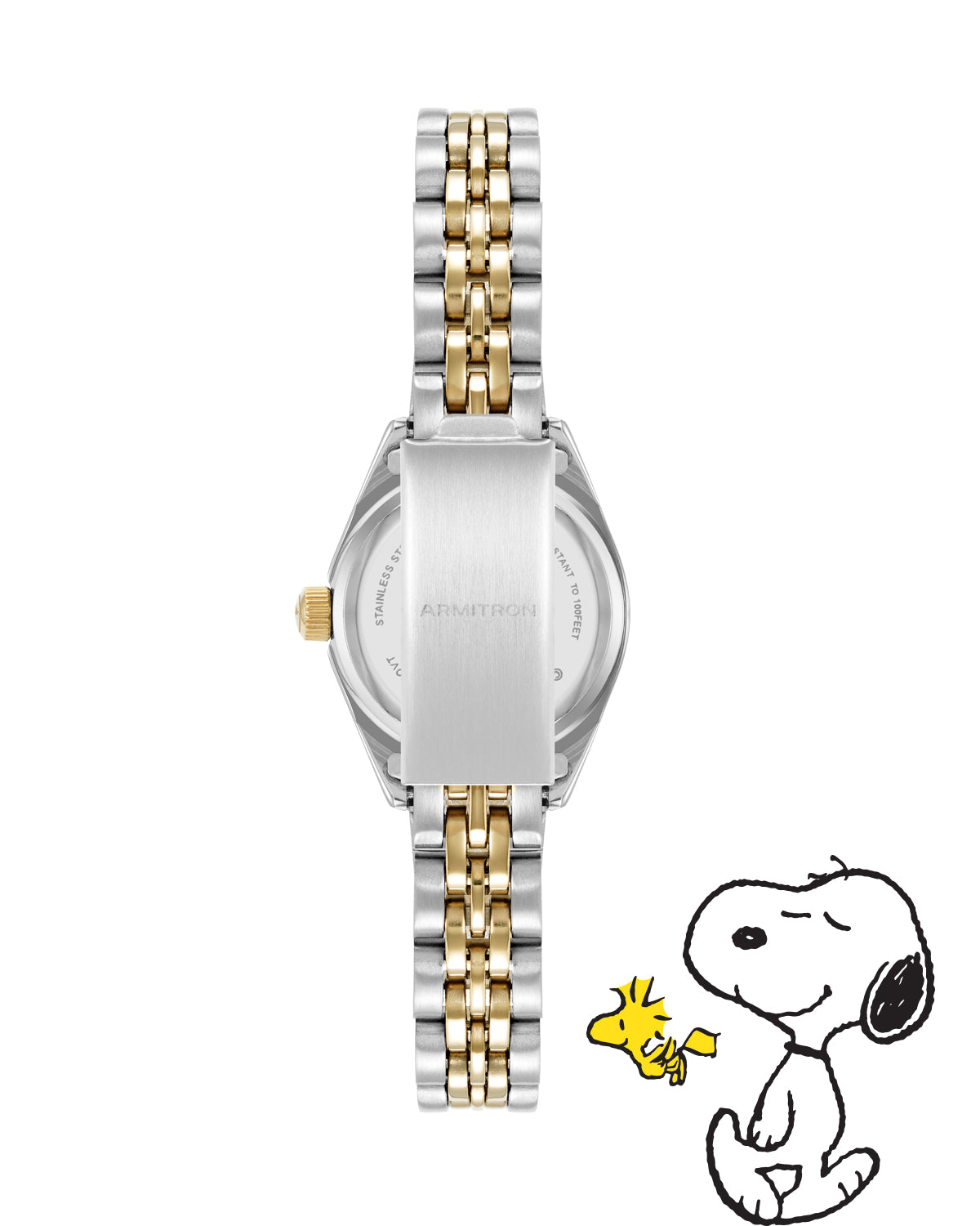 Armitron x Peanuts: The Hug | 24.5mm, Peanuts Two-Tone Gold/Silver-Women-Armitron